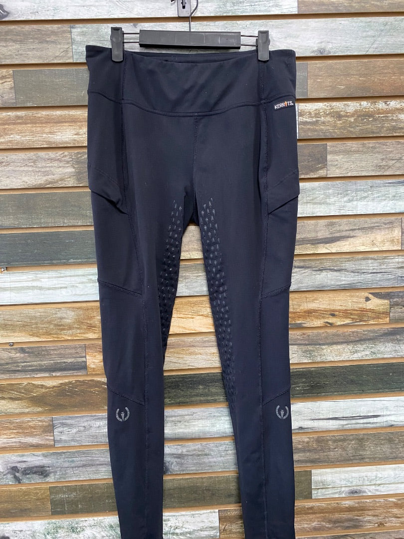 USED Kerrits Ladies English Fullseat Winter Tight Large Black