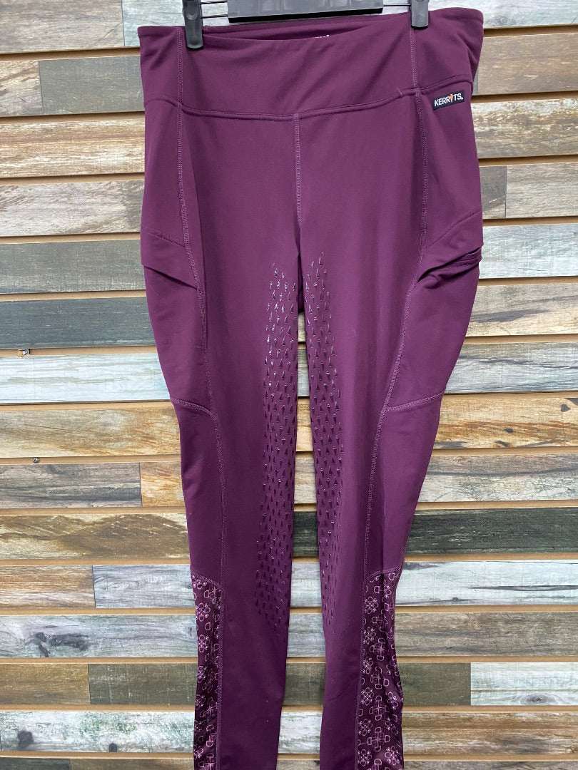 USED Kerrits Ladies English Tight FullSeat XL Purple
