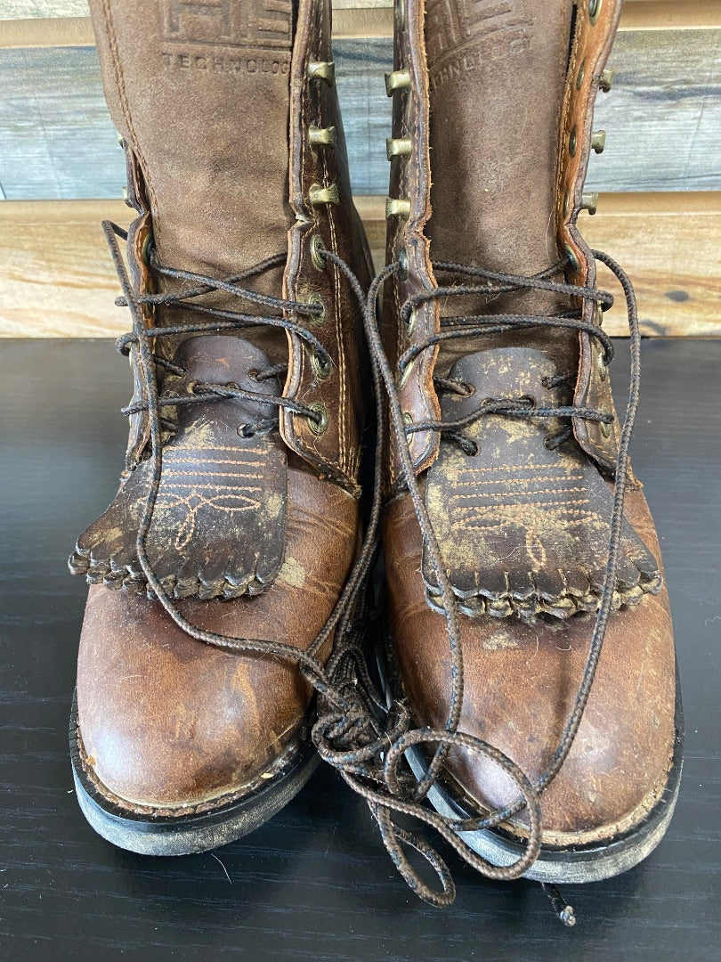 USED Ariat Leather Paddock Boots 7 1/2 Dark Brown