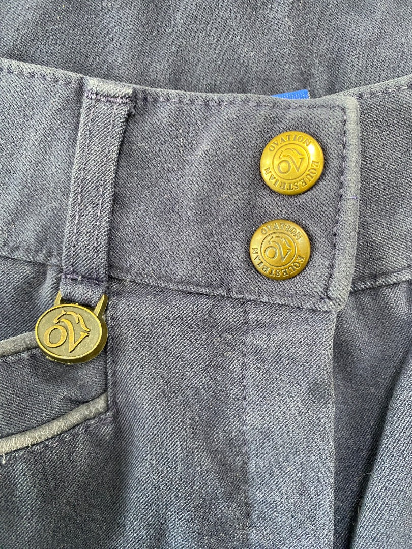 USED Ovation Full Seat Breeches 28R Navy Blue