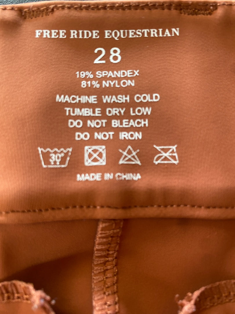 USED Free Ride Equestrian Full Seat Breeches 28 Rust