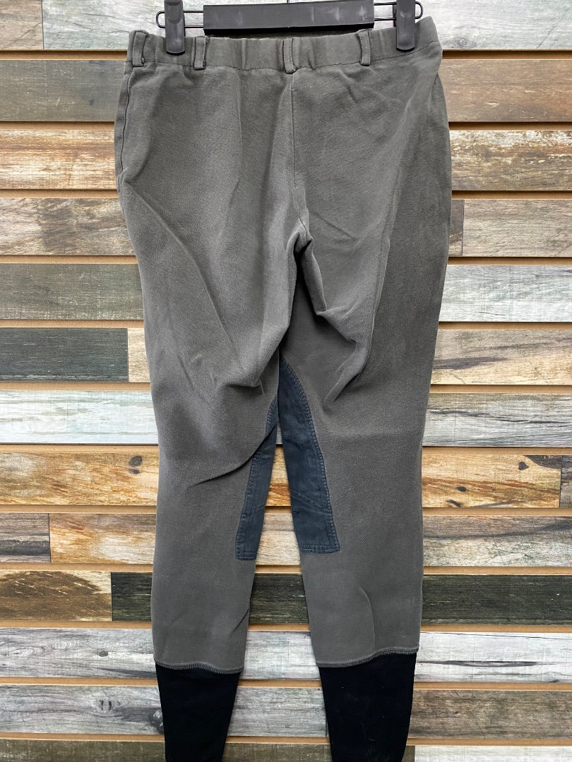 USED Tuffrider Ladies English Breeches Kneepatch Medium Grey