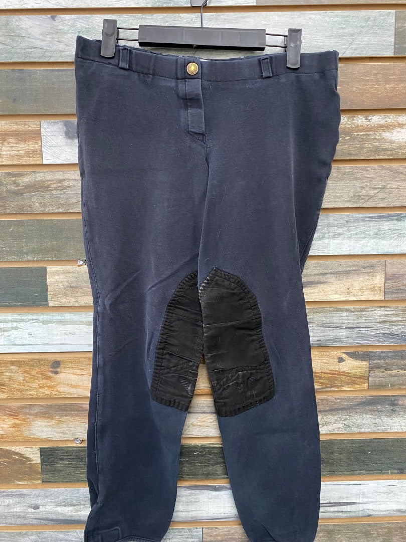 USED Tuffrider Ladies English Breeches Kneepatch Medium Navy