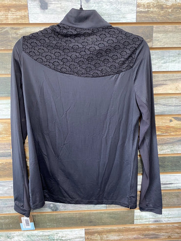 USED Black Lace Kastel Denmark Sunshirt Womens Large
