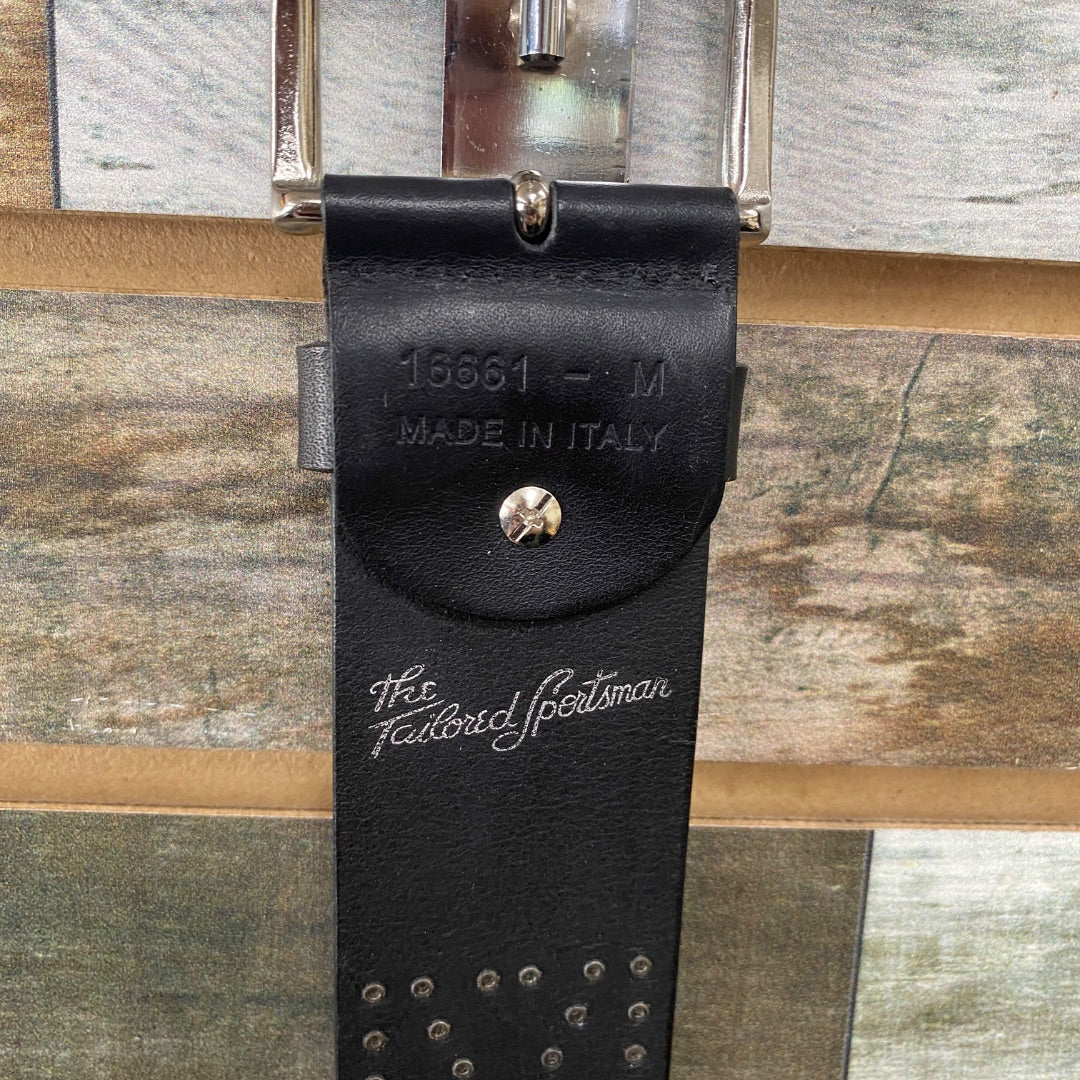 USED Tailored Sportsman Ladies English Belt with Metal Dots Medium Black