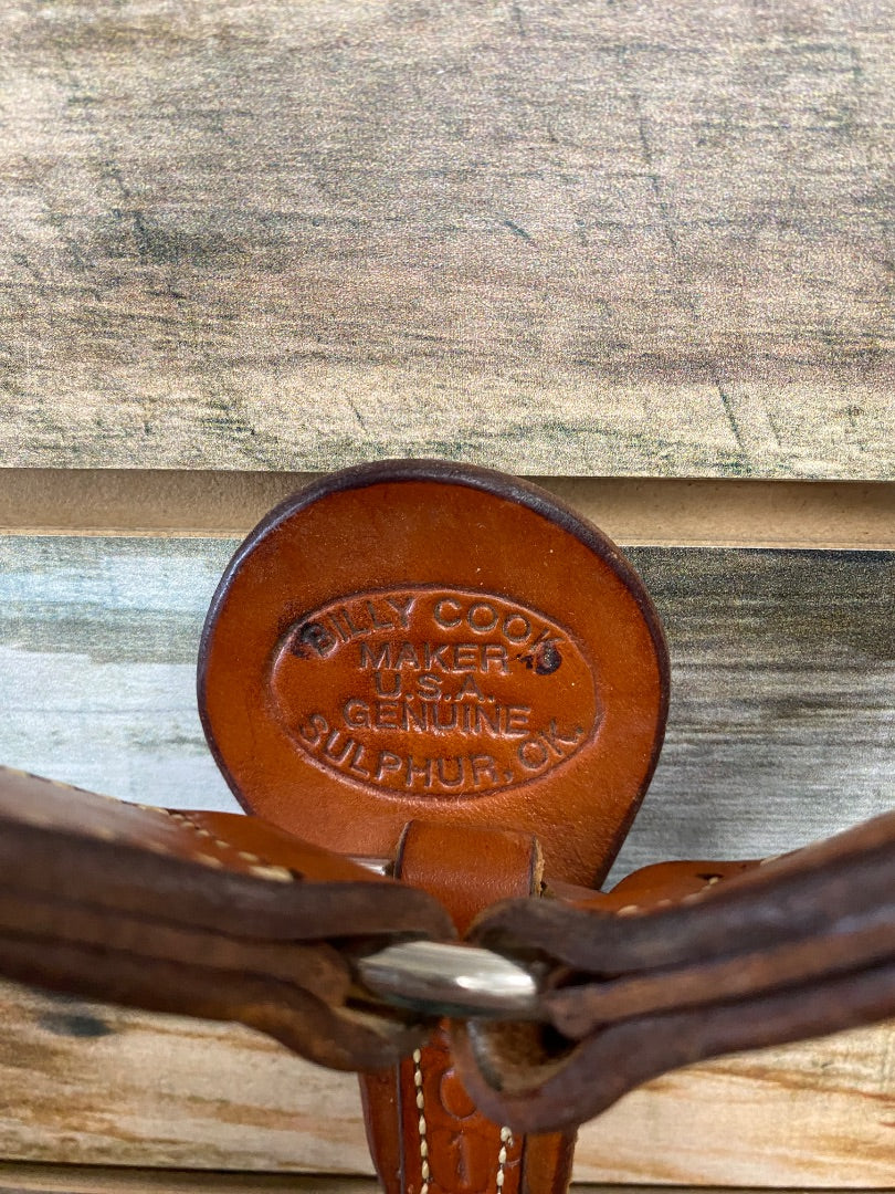 USED Billy Cook Western Breastcollar Medium Oil Basket Weave