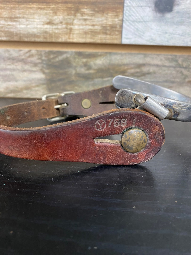 USED Circle Y Ladies Western Spurs and straps Dark Oil