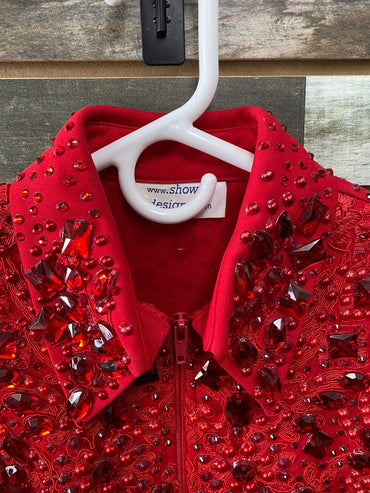 USED Show-Off Designs Youth Western Show Top and Pants Youth X-Small Red