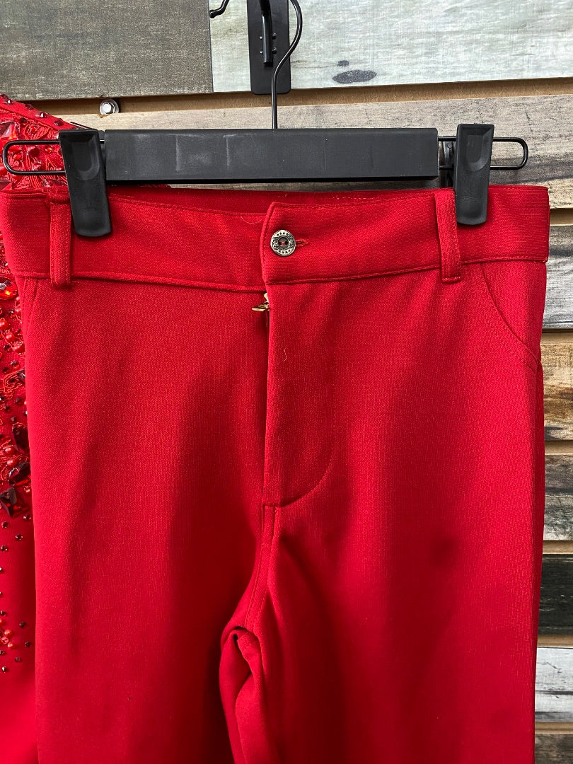 USED Show-Off Designs Youth Western Show Top and Pants Youth X-Small Red