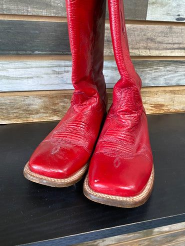 USED Ferrini Ladies Western Boots 8.5 Red