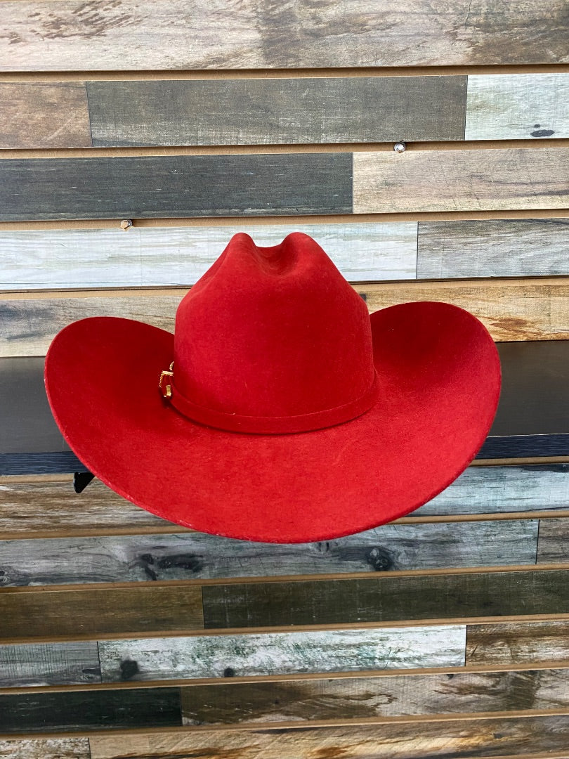 USED Twinstone Ladies Felt Western Hat 5x Red