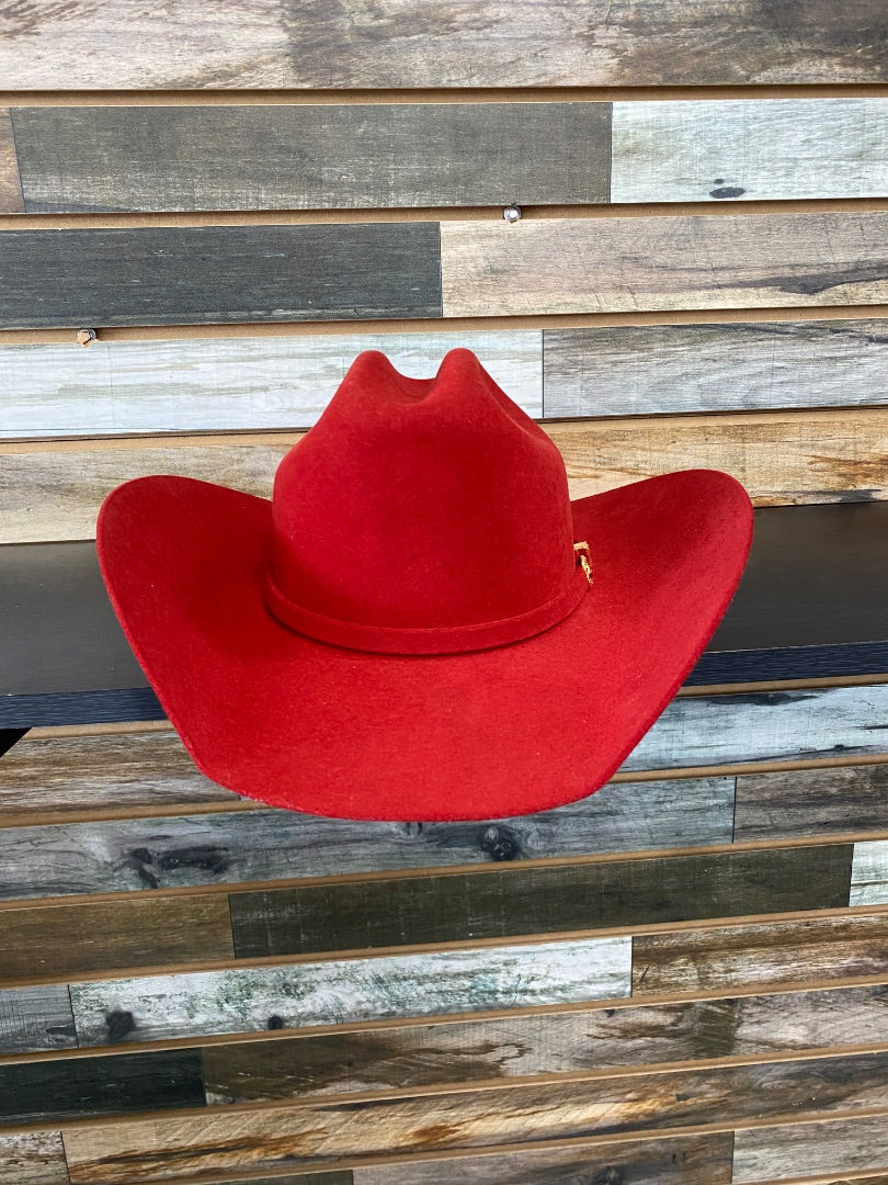 USED Twinstone Ladies Felt Western Hat 5x Red