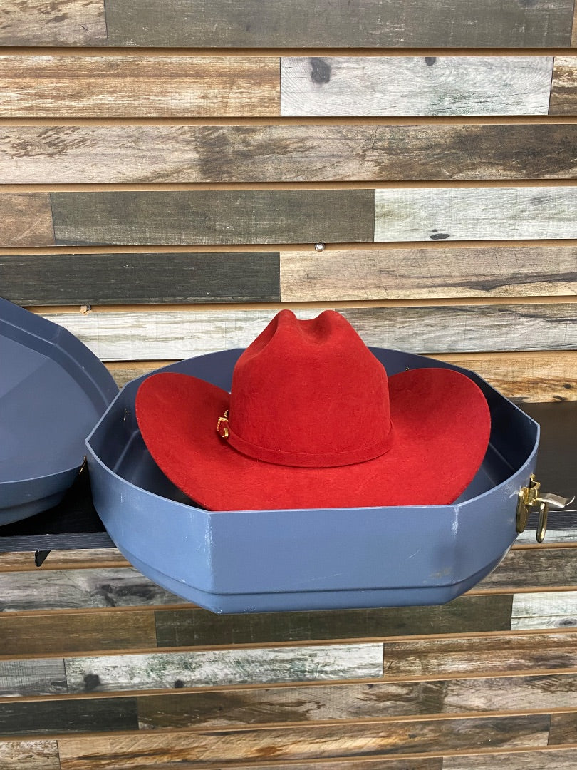 USED Twinstone Ladies Felt Western Hat 5x Red