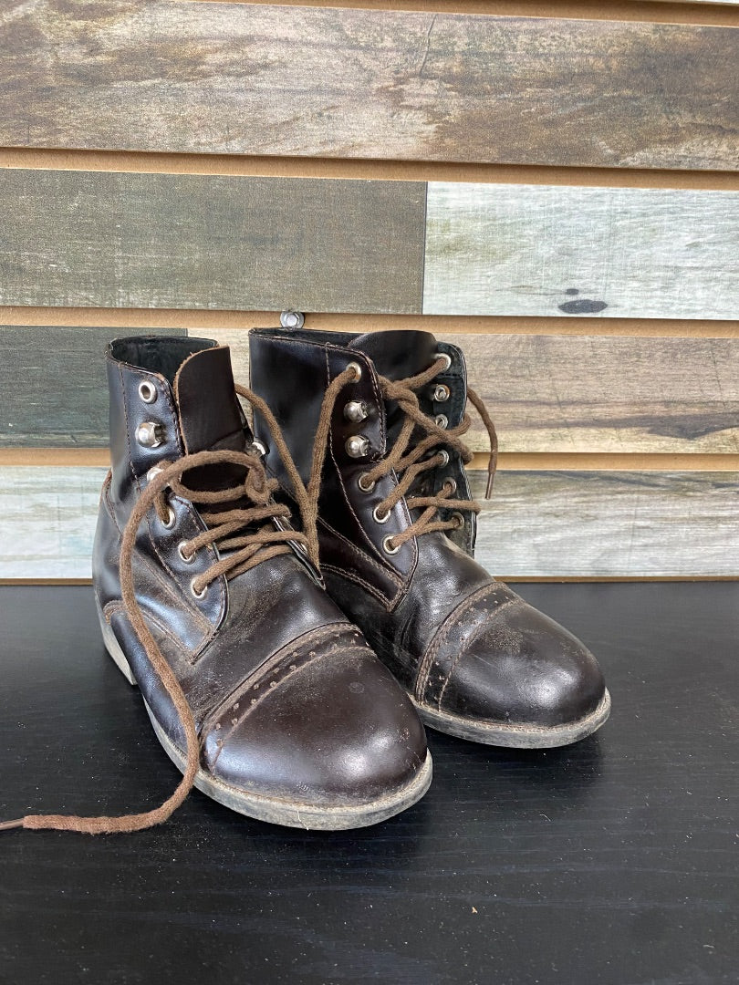 USED Dublin Youth Lace Paddock Boots Childs 1 Brown