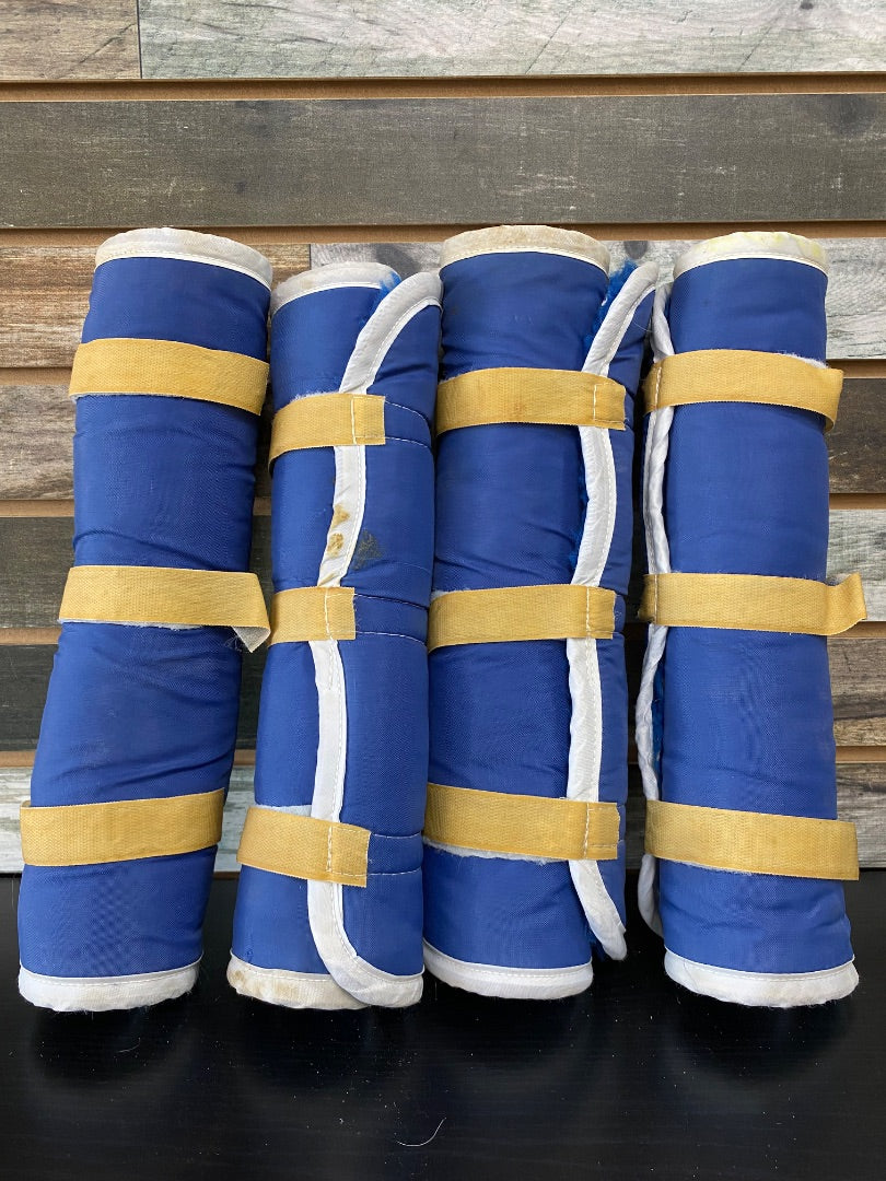 USED Set of 4 Fleece Standing Wraps Blue