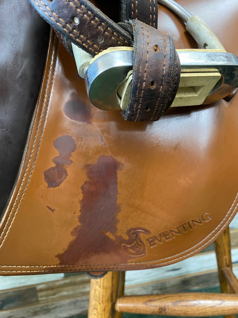 USED Presitge Eventing Saddle Short Flap 18" Chestnut
