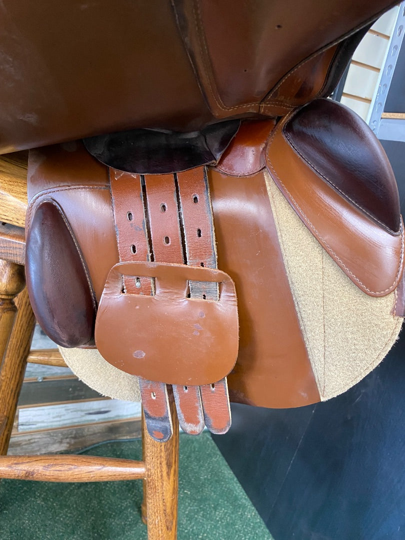 USED Presitge Eventing Saddle Short Flap 18" Chestnut