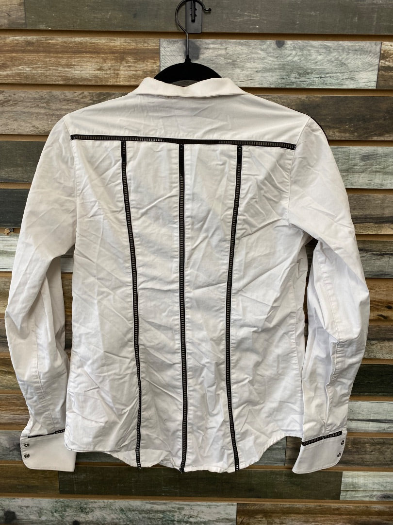 USED Ladies English Show Shirt Medium White