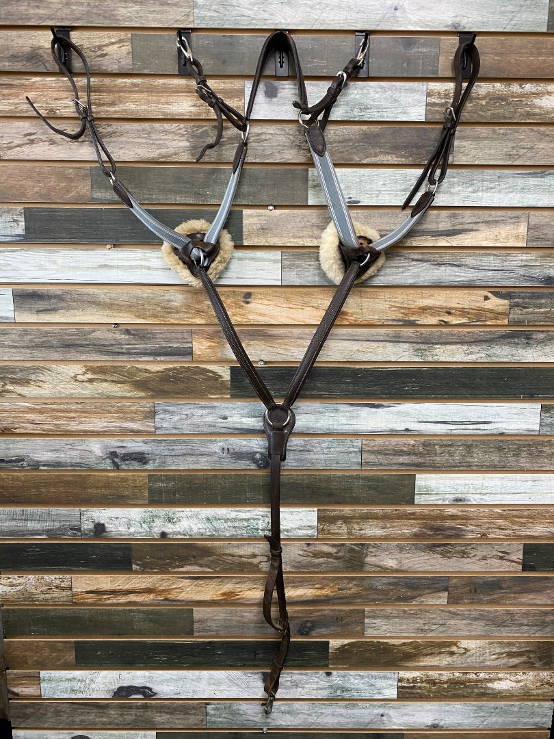 USED ExionPro 5 Point Breastplate Horse Brown and Grey