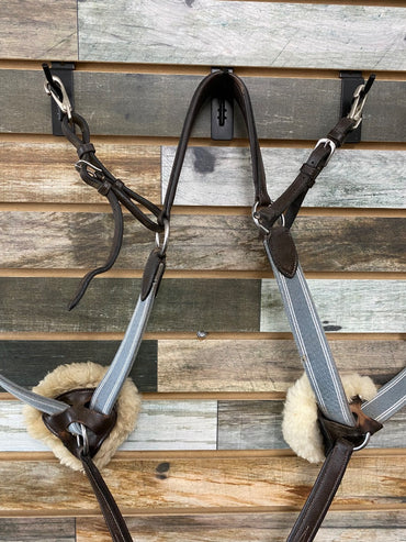 USED ExionPro 5 Point Breastplate Horse Brown and Grey