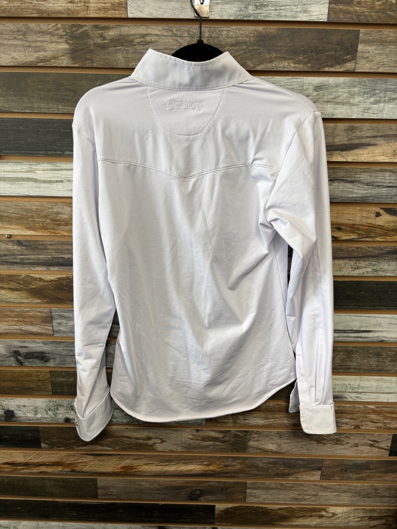 USED Ovation Long Sleeve Show Shirt Large White