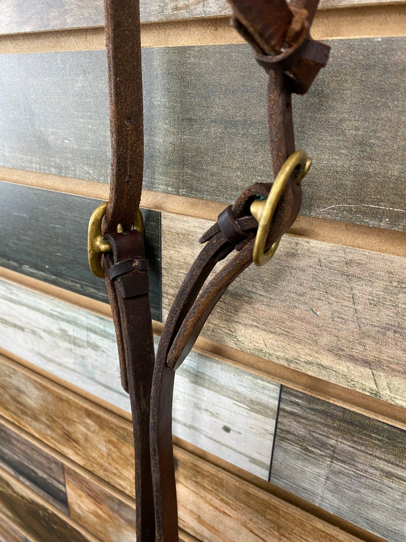 USED Circle Y One Ear Headstall Plain Horse Dark Oil