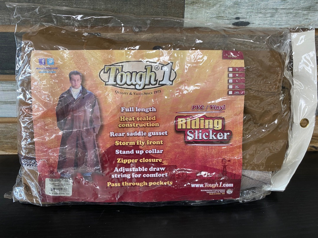 USED Tough 1 Riding Slicker Large Brown