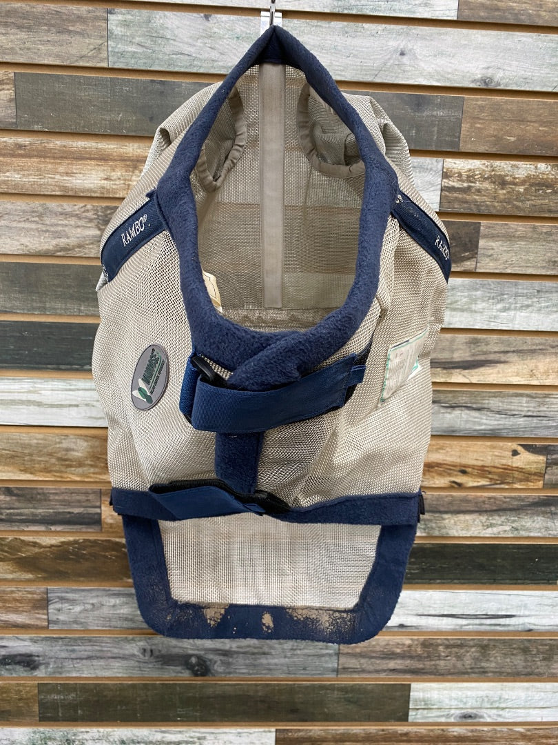 USED Rambo Fly Mask Horse Grey/Navy