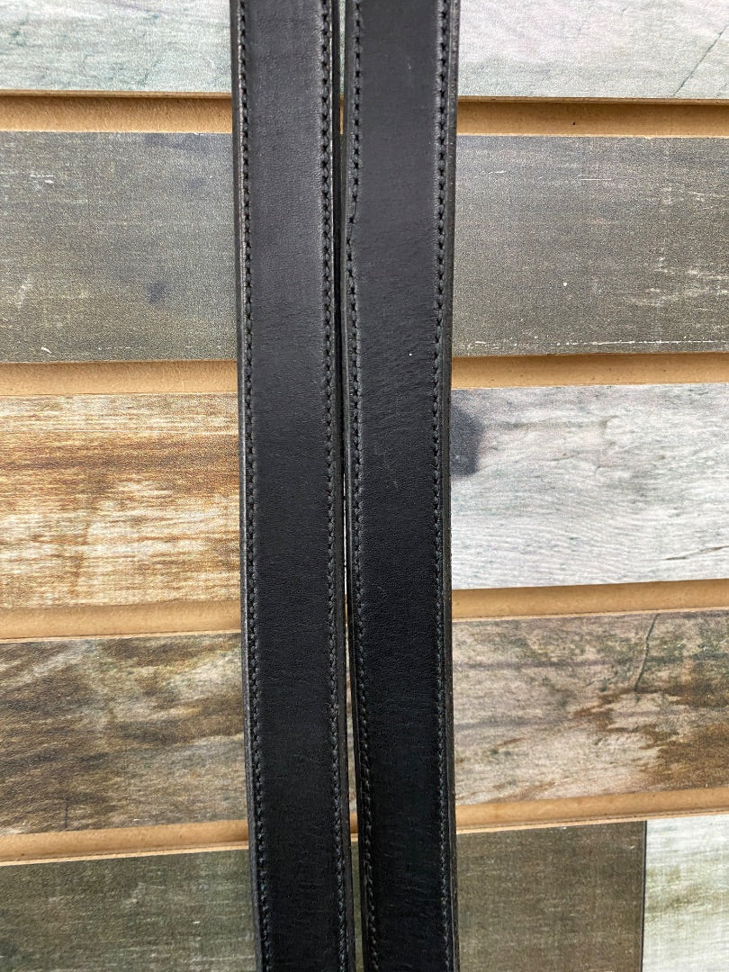 USED Golden Horseshoe Equestrian English Stirrup leathers 62” Black