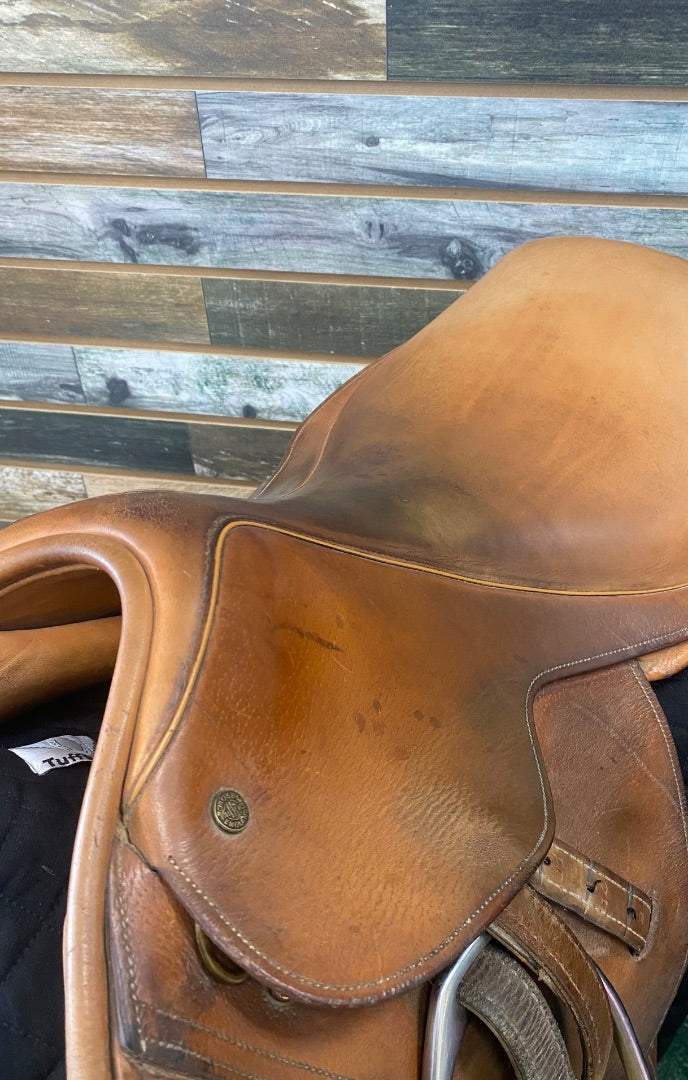 USED Crosby Close Contact English Saddle 17" Havana