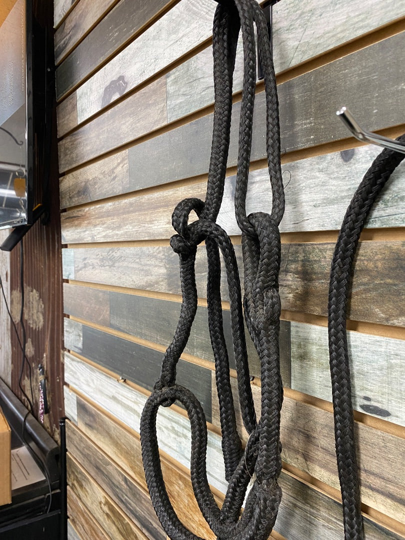 USED Rope Halter Horse Black