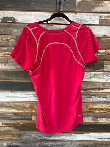 USED Ariat Ladies English Short Sleeve Riding Top Large Pink