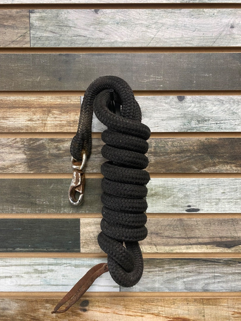 USED Golden Horseshoe Equestrian Lead Rope Black