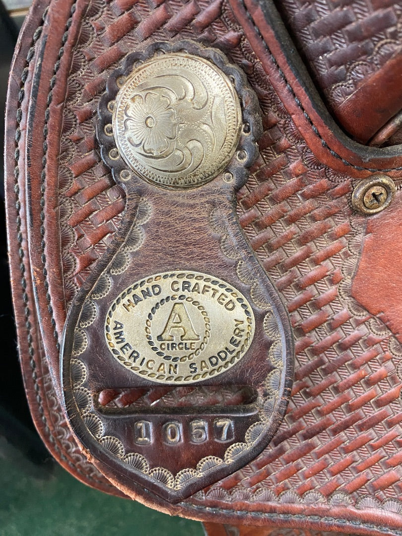 USED Circle A Western Trail Saddle 16 1/2" Dark Oil
