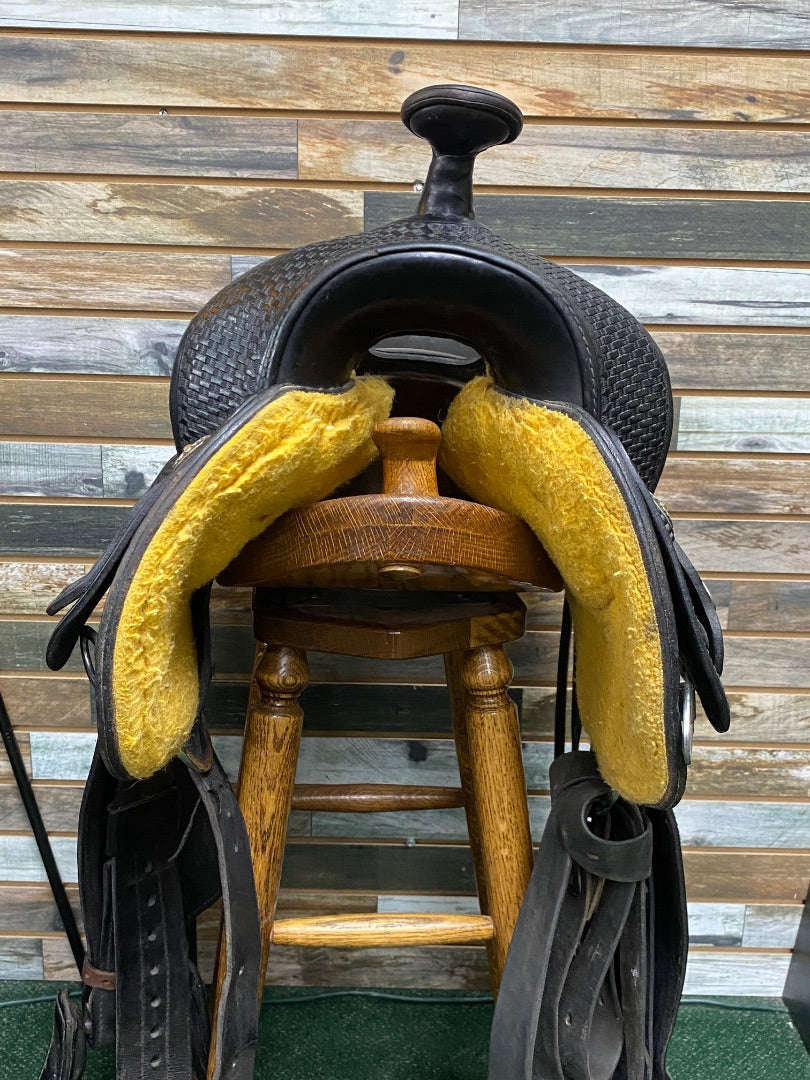USED Crates Reining Saddle 18" Seat 7 1/2" Gullet Black