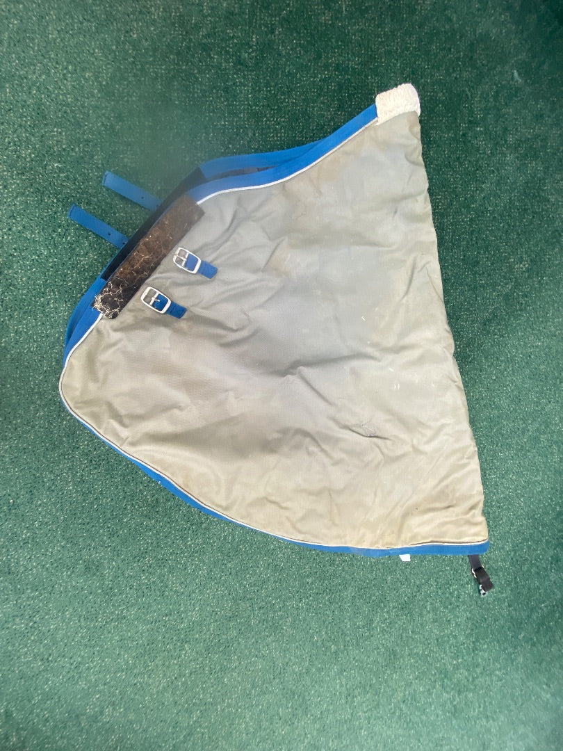 USED Dover Saddlery Medium Weight Neck Cover Large Tan/Blue