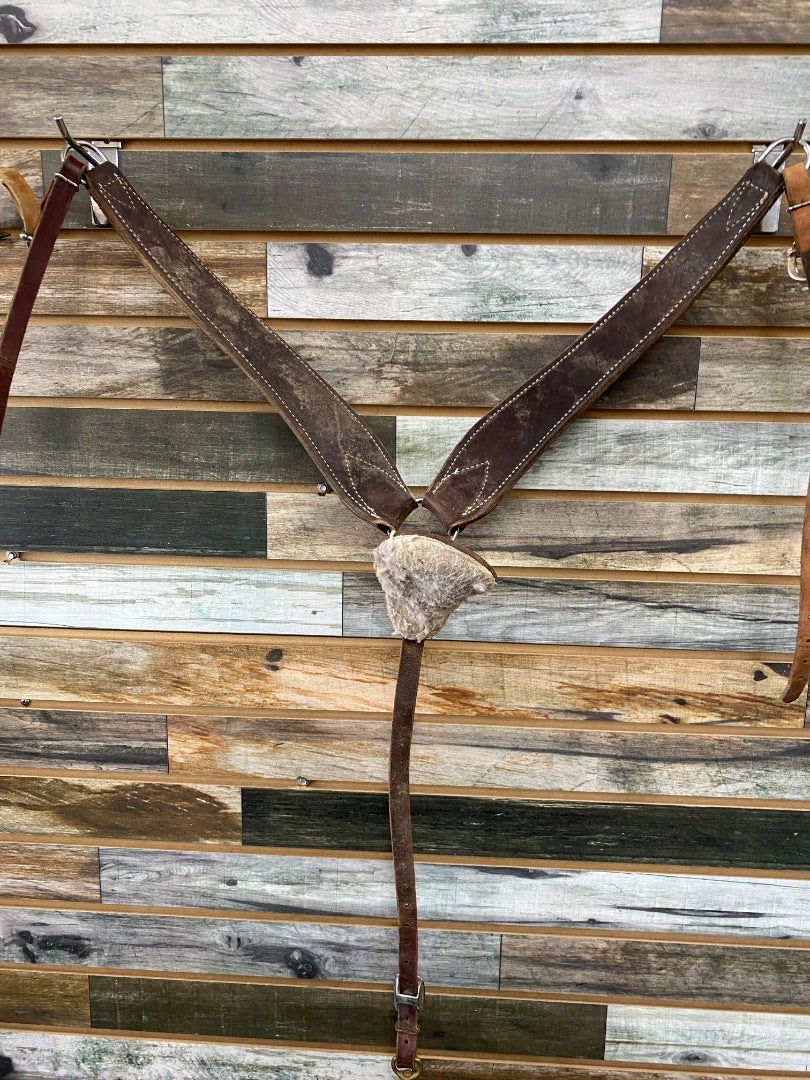 USED Leather Breast Collar Horse Light/Dark Oil
