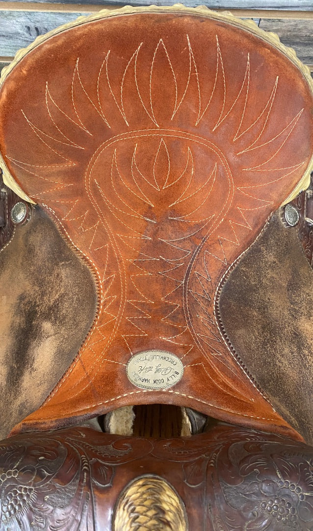USED Billy Cook Barrel Saddle 14” Dark Oil
