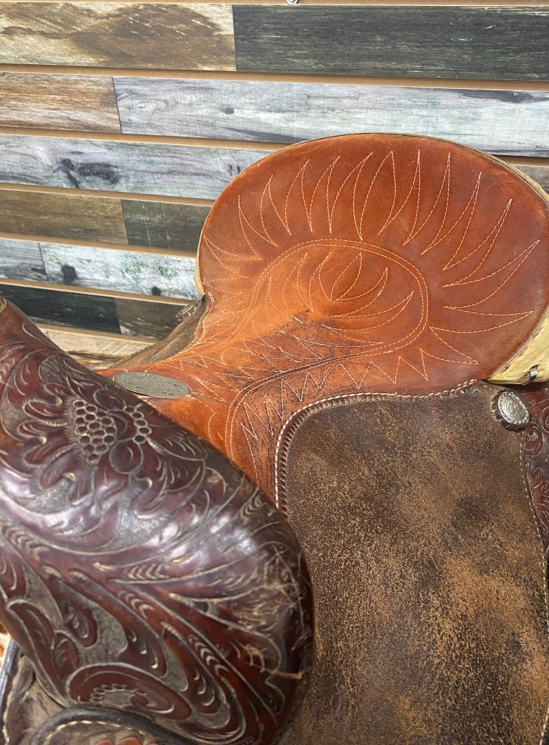 USED Billy Cook Barrel Saddle 14” Dark Oil