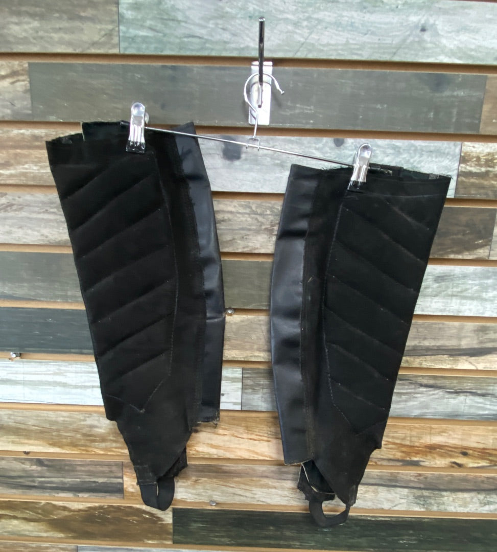 USED No Brand Leather Half Chaps Medium Black