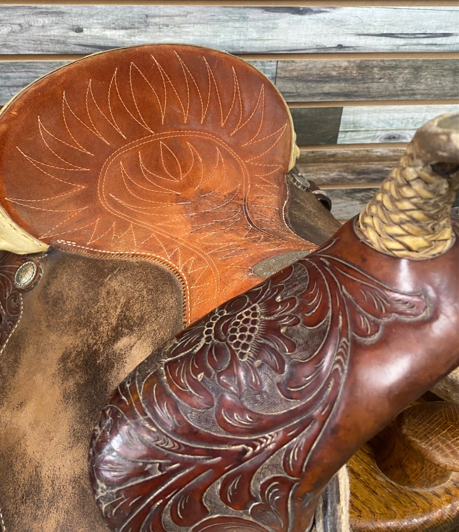 USED Billy Cook Barrel Saddle 14” Dark Oil