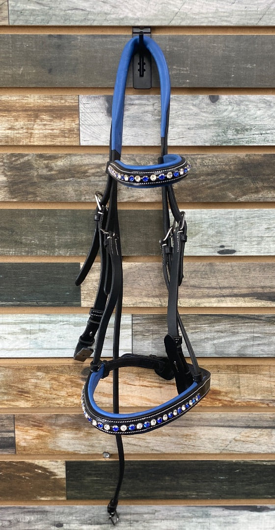 USED ExionPro Dressage Bridle Cob black & blue