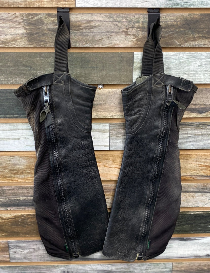 USED Ariat Ariat Black Leather Half Chaps Standard Black