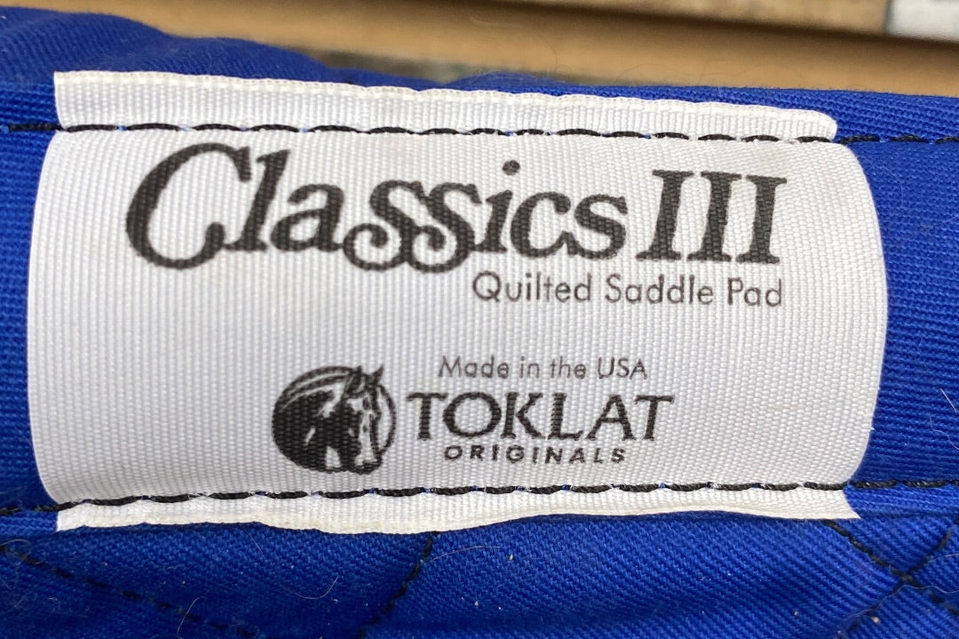 USED Tolkat Classic III English Saddle Pads  Blue