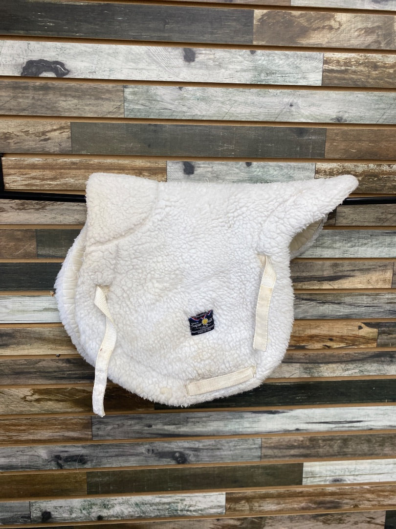 USED Medallion Super Quilt Quilted Fleece Fitted Pad Full White