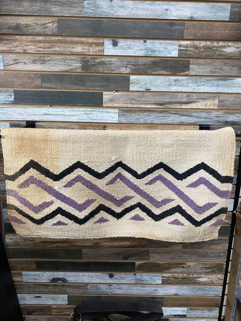 USED Blanket Top 36x35 Cream/Black/Purple