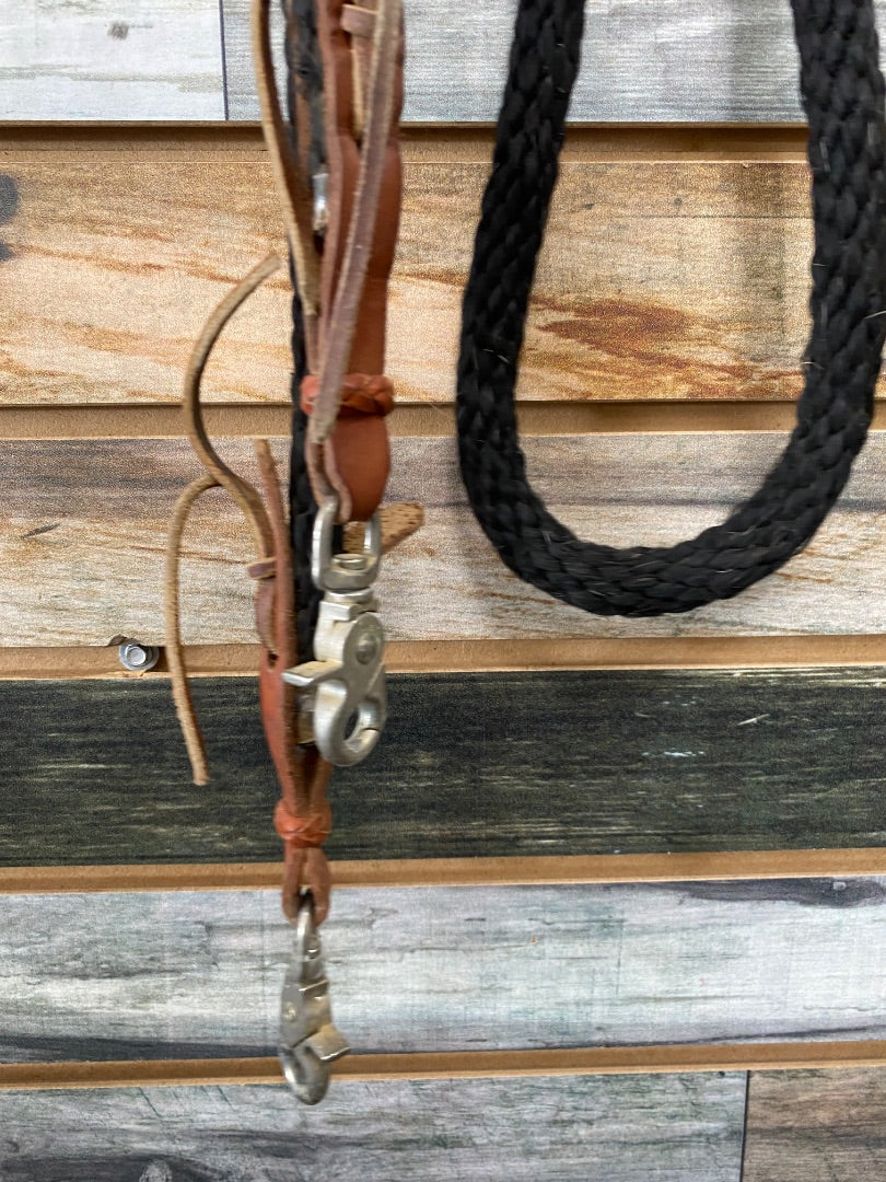 USED Nylon Western Reins Black