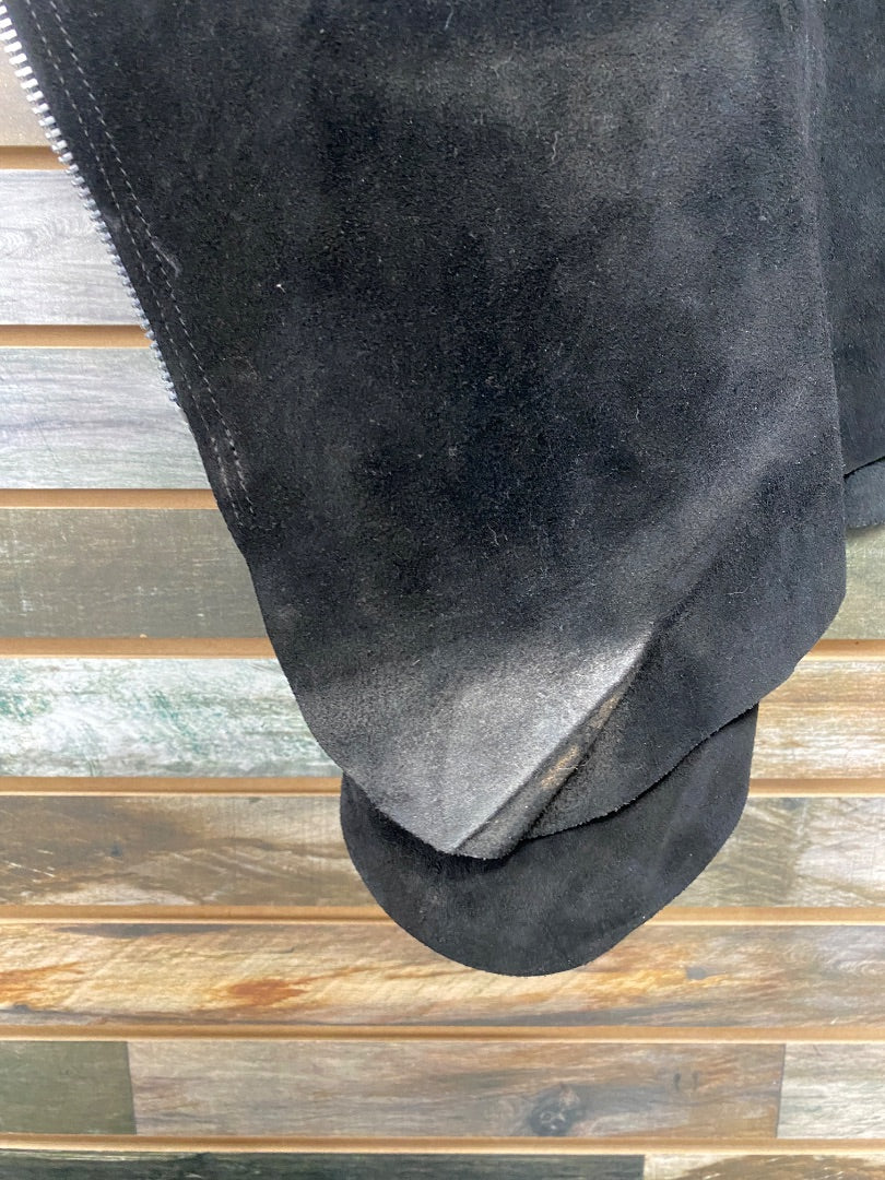 USED Circle Y Leather Suede Chaps Black