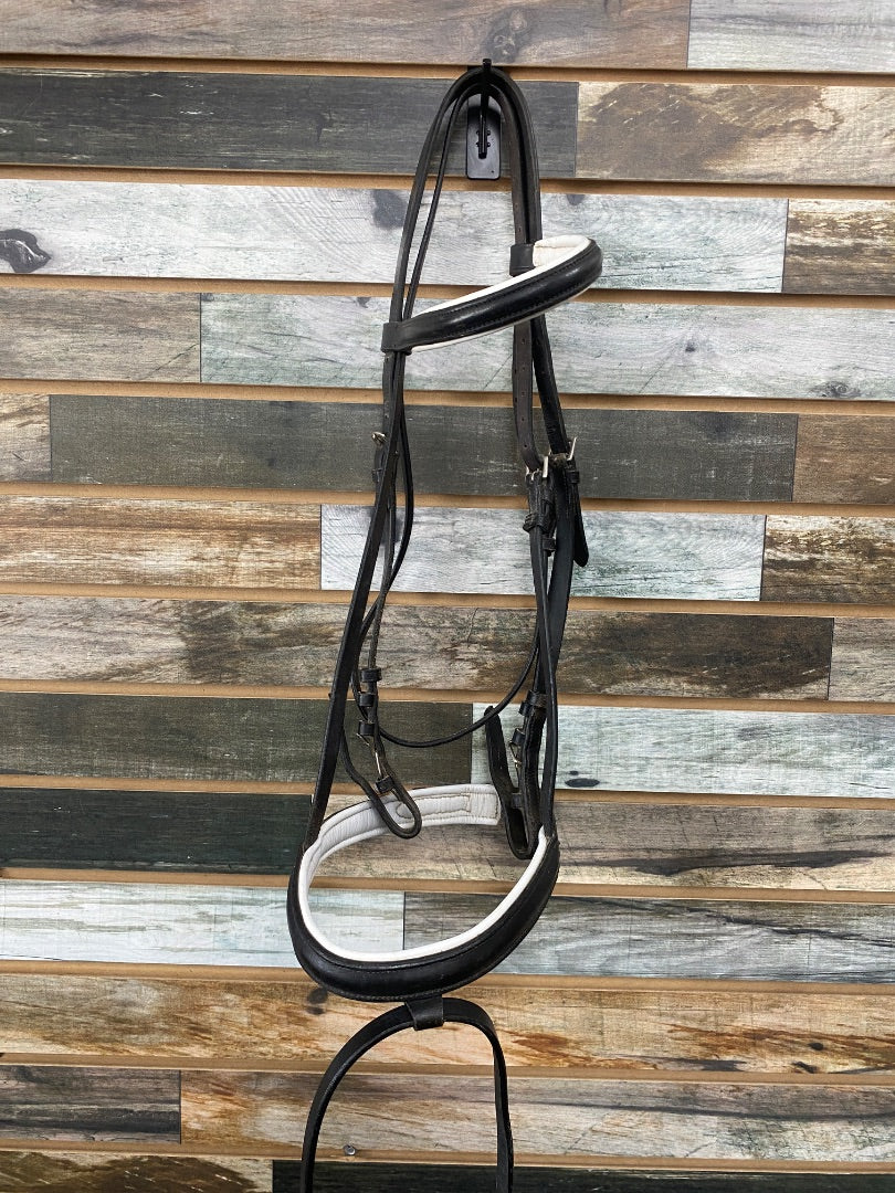 USED  Dressage Bridle Horse Black & White