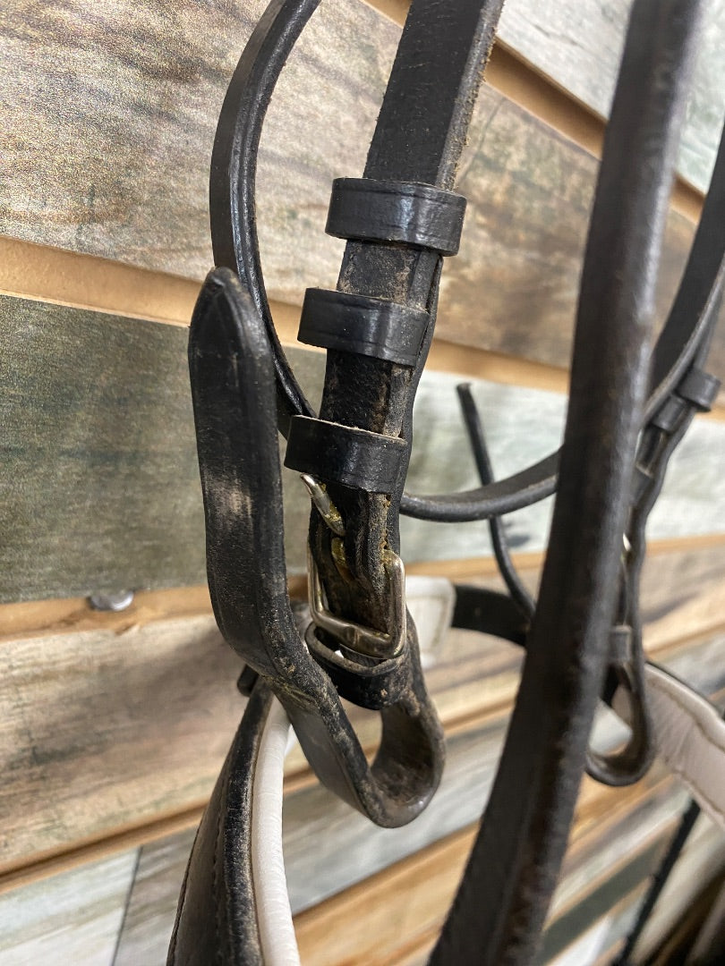 USED  Dressage Bridle Horse Black & White